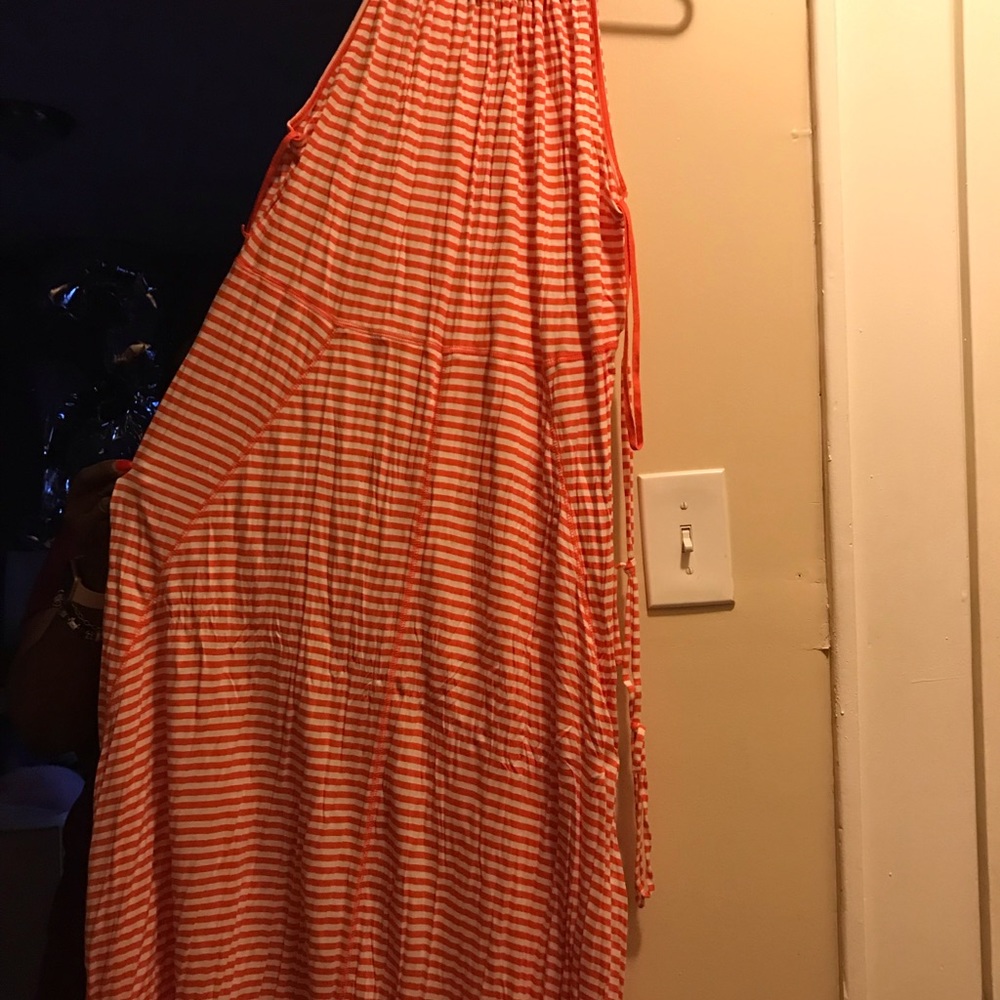 A orange and white dress